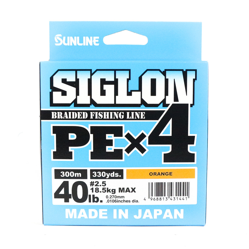 Sunline PE Line X4 Siglon 300M PE 2.5 40LB สีส้ม (1441)