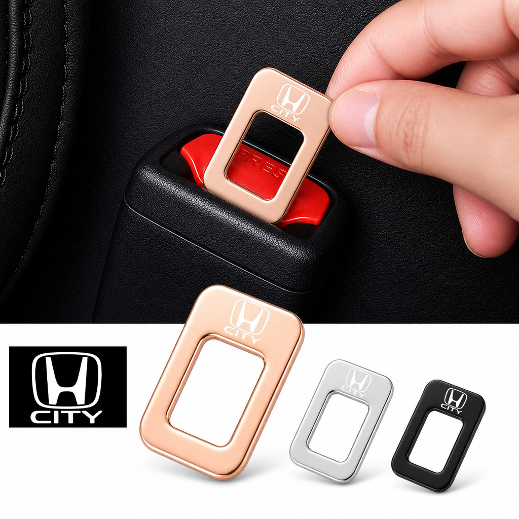 สําหรับHonda Cityโลหะซ่อนสัญลักษณ์เข็มขัดนิรภัยคลิปหัวเข็มขัดAnti Alarm Chime Silencerสําหรับเมือง20