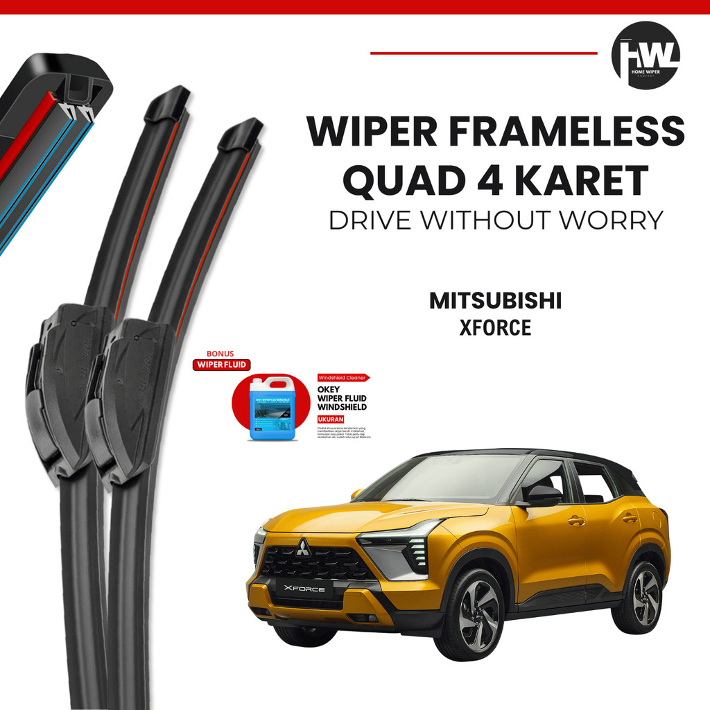 ที่ปัดน้ําฝนกระจกรถยนต์ Mitsubishi XForce Quad ฟรีของเหลว