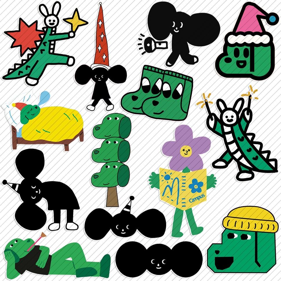 KOKUYO x Friend Party สติ๊กเกอร์ Joguman Dino: 11-36 ชิ้น กันน้ํา 3-11 ซม. สําหรับกระเป๋าเดินทาง วาร