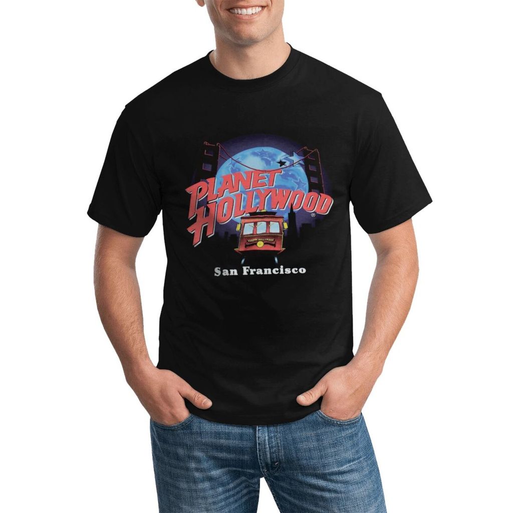 Vintage Planet Hollywood San Francisco Casual แฟชั่นเสื้อคอกลมแบบกําหนดเองสําหรับสวมใส่ทุกวัน
