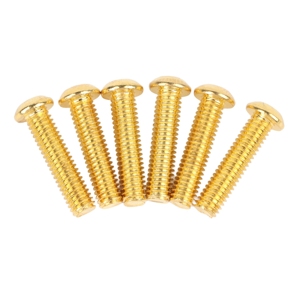 6 ชิ้น Double Rocker Bridge อานยึด Hex สกรูเครื่องมืออุปกรณ์เสริมล็อคสําหรับกีตาร์ไฟฟ้า Bass Gold