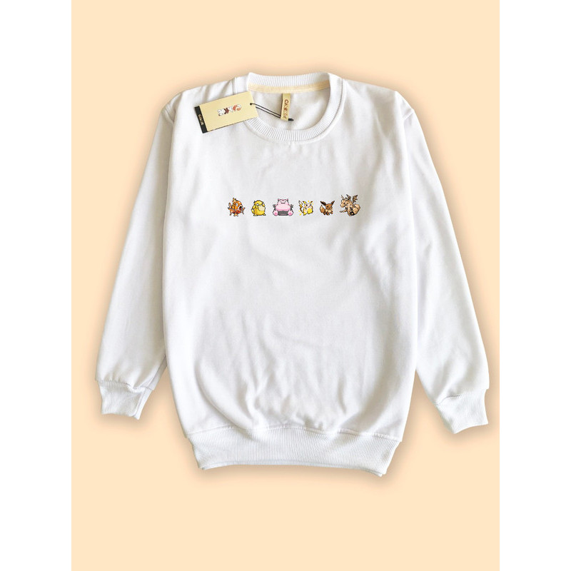 เสื้อกันหนาว UT Pokemon Pixel Art Magikarp Psyduck Snorlax Pikachu Eevee Dragonite