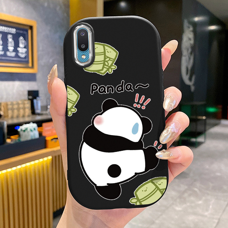 เคสสำหรับ Samsung Galaxy A02 M02 เคสโทรศัพท์แพนด้ากลมและอ้วนเสื้อแจ็กเก็ตผ้านุ่ม