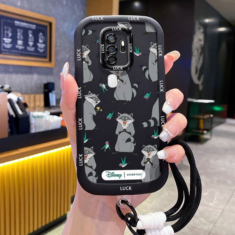 เคสสำหรับ OPPO A5 2020 A9 2020 เคสโทรศัพท์สัตว์น่ารักสายคล้องซิลิโคนกันกระแทก