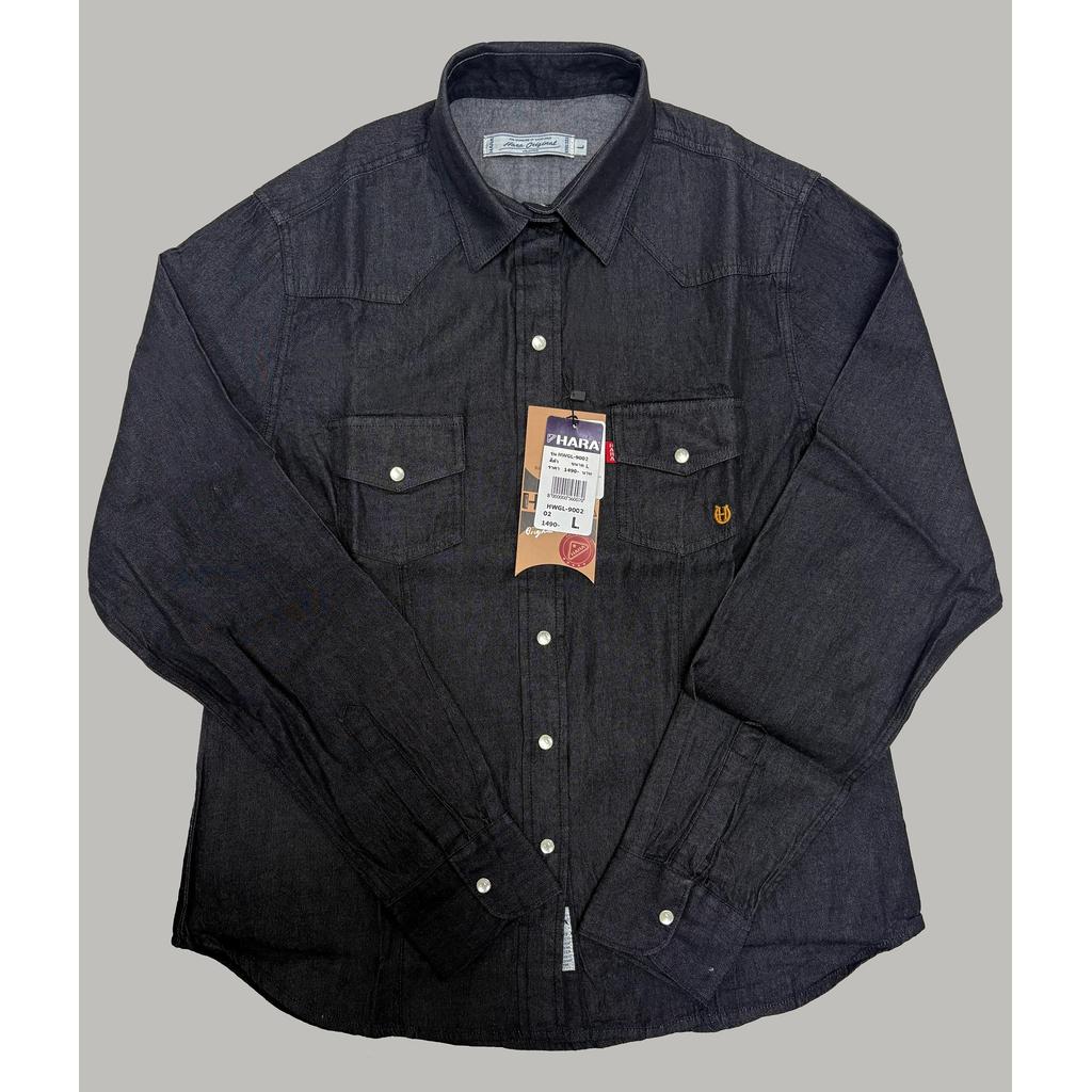 เสื้อเชิ้ตยีนส์แขนยาว HARA รุ่น HWGL-9002 มี 2 สี ผ้ายีนส์  ทรง เข้ารูป