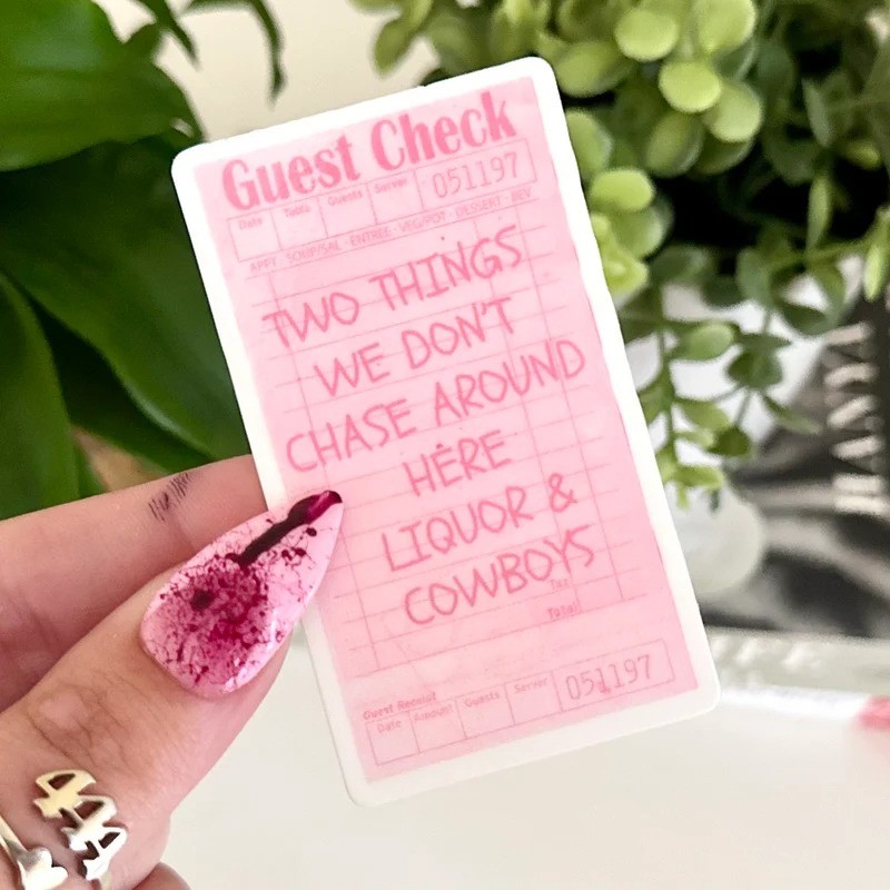 สติ๊กเกอร์กันน้ํา "Guest check" - สติ๊กเกอร์น่ารัก ซื้อจํานวนมากราคาถูก M000311-2