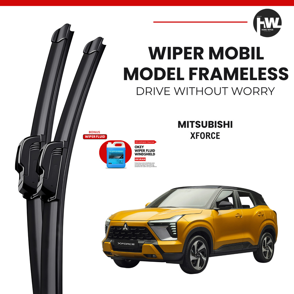 ที่ปัดน้ําฝนกระจกรถยนต์ Mitsubishi XForce Frameless ฟรีของเหลว