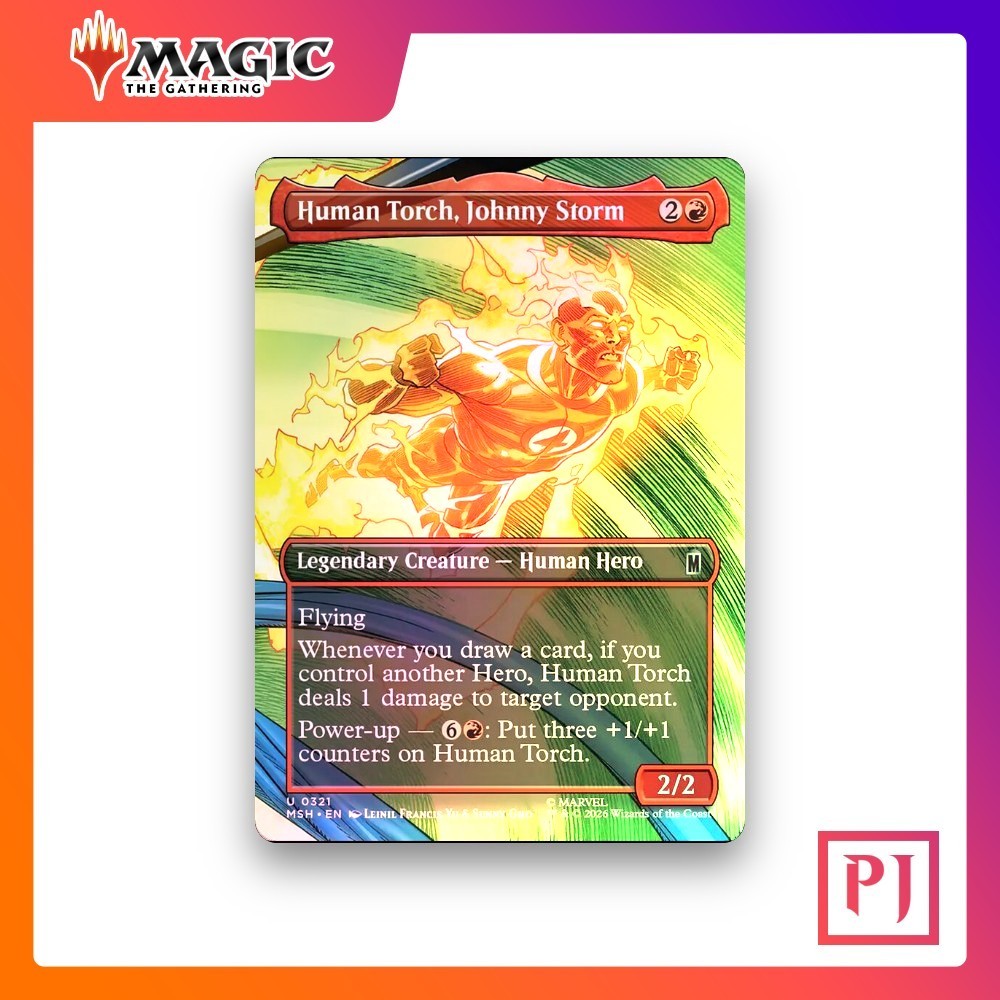 [MTG] Human Torch, Johnny Storm (Borderless) (#321) [MSH] [RED] [UNCOM] | Magic the Gathering