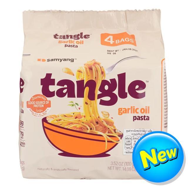 👒 ซัมยังแทงเกิ้ลการ์ลิคออยล์พาสต้า 100กรัม แพค 4 🎡 SKU 0192699001182 🛶 Samyang Tangle Garlic Oil Pas