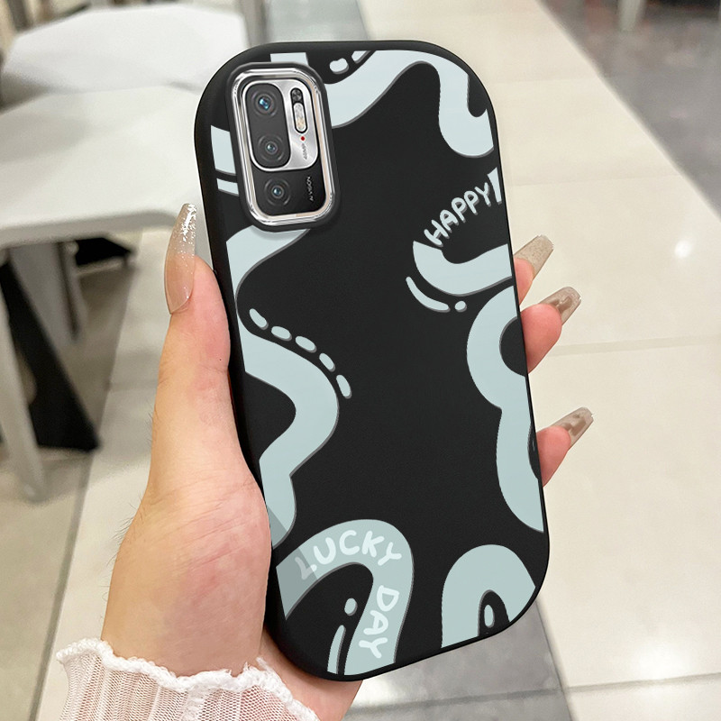 เคสสำหรับ Xiaomi Redmi Note 10 5G Note 10T 5G POCO M3 Pro 5G เคสโทรศัพท์เส้นที่ไม่เป็นระเบียบกันกระแทกกลมและอ้วน