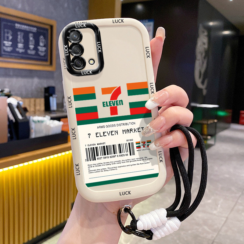 เคสสำหรับ OPPO A74 A95 F19 F19s Reno 6 Lite เคสโทรศัพท์ซูเปอร์มาร์เก็ตสายคล้องซิลิโคนกันกระแทก