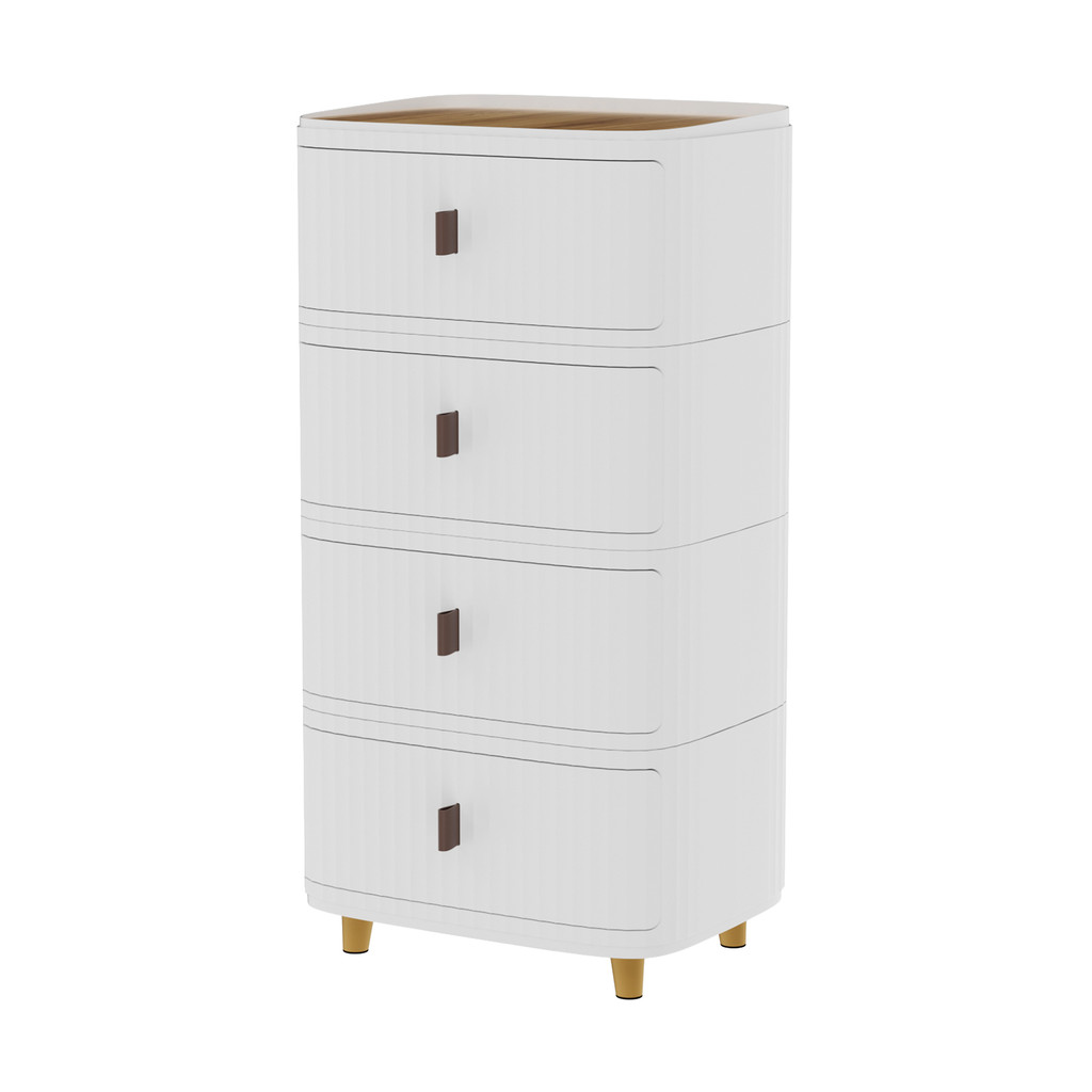 ตู้ลิ้นชักพลาสติก 4 ชั้น KASSA HOME รุ่น 0334 ขนาด 41 x 31.2 x 81.5 ซม. สีขาว