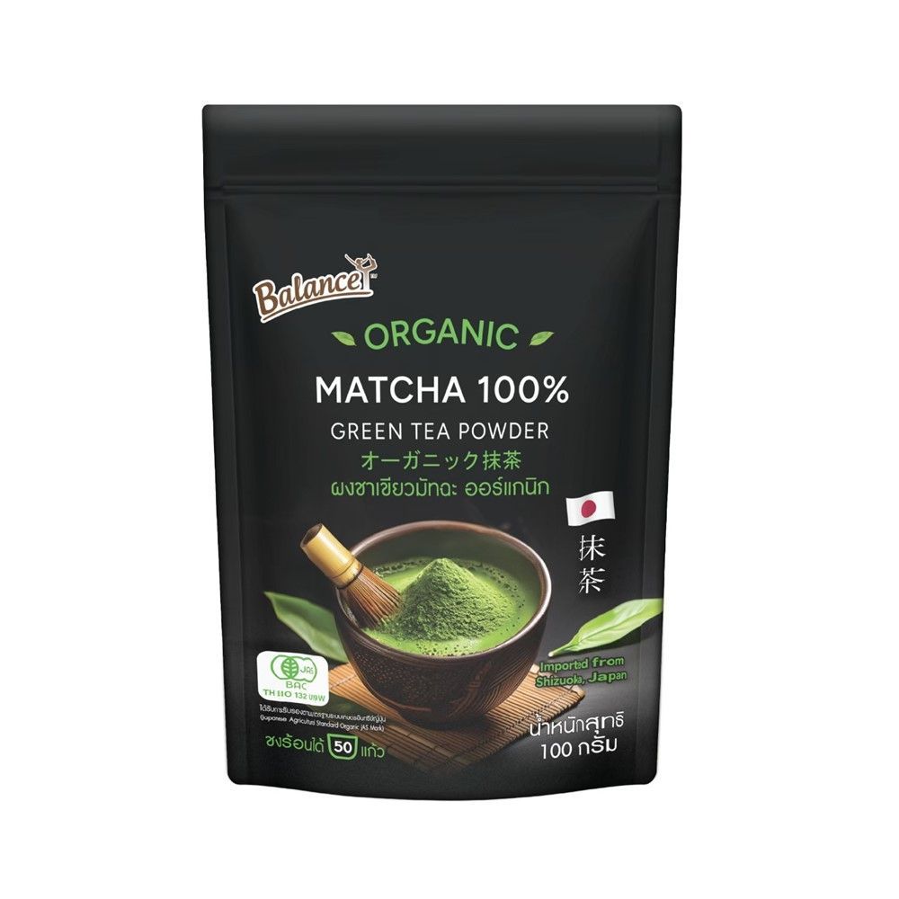 💥 บาลานซ์ ผงชาเขียวมัทฉะ ออร์แกนิก 100 กรัม 🎐 BALANCE MATCHA GREEN TEA ORGANIC 100 G ✅ ชาและสมุนไพรช