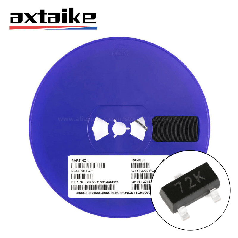 3000PCS 2N7002 2N7002K 72K 7002 702 12W LW SOT23 2N7002LT1G 2N7002KT1G 60V 340mA 115mA SMD N-channel