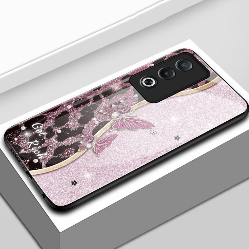 เคสสำหรับ OPPO A3 Pro 5G A80 5G เคสโทรศัพท์ผีเสื้อเปลือกแก้วกันกระแทก