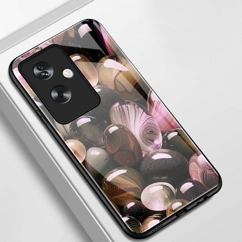 เคสสำหรับ OPPO A79 5G A2 5G เคสโทรศัพท์ก้อนกรวดเปลือกแก้วกันกระแทก