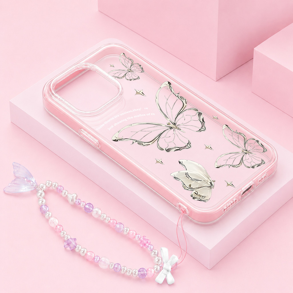 ผีเสื้อ [เคส Su Lu] เคส Realme C85 Pro Note 80 70 C75X C75 C85 5G Note 60X Ck0624 Clear กันกระแทกสาว