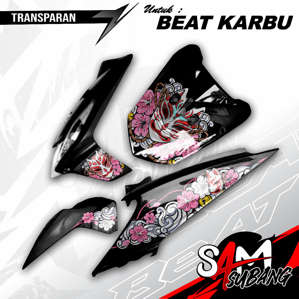 Beat คาร์บูเรเตอร์ Kitsune Mask โปร่งใส UV Striping