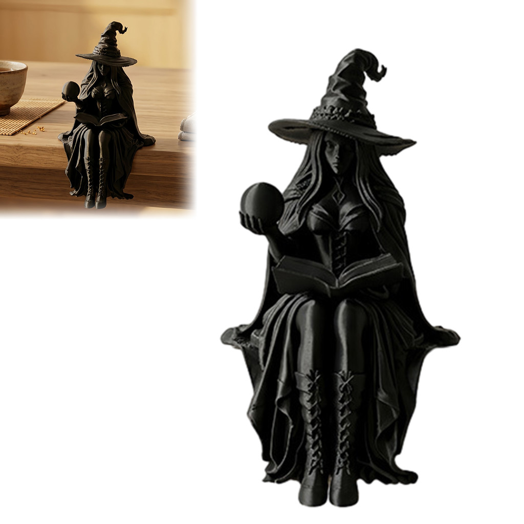 Covergirl 3D พิมพ์ Fortune Teller ตุ๊กตา, ฮาโลวีนลึกลับ Gypsy รูปปั้นสําหรับชั้นวางโต๊ะแสดง, Gothic 