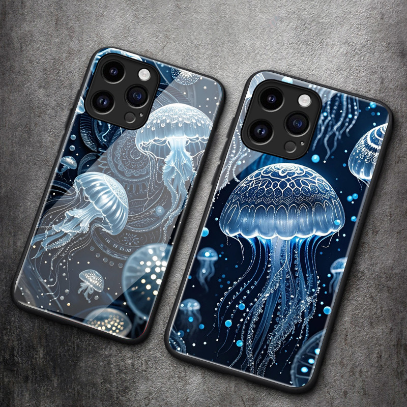 เคสสำหรับ VIVO Y22 Y22s เคสโทรศัพท์แมงกะพรุนเปลือกแก้วกันกระแทก - รูปที่ 5