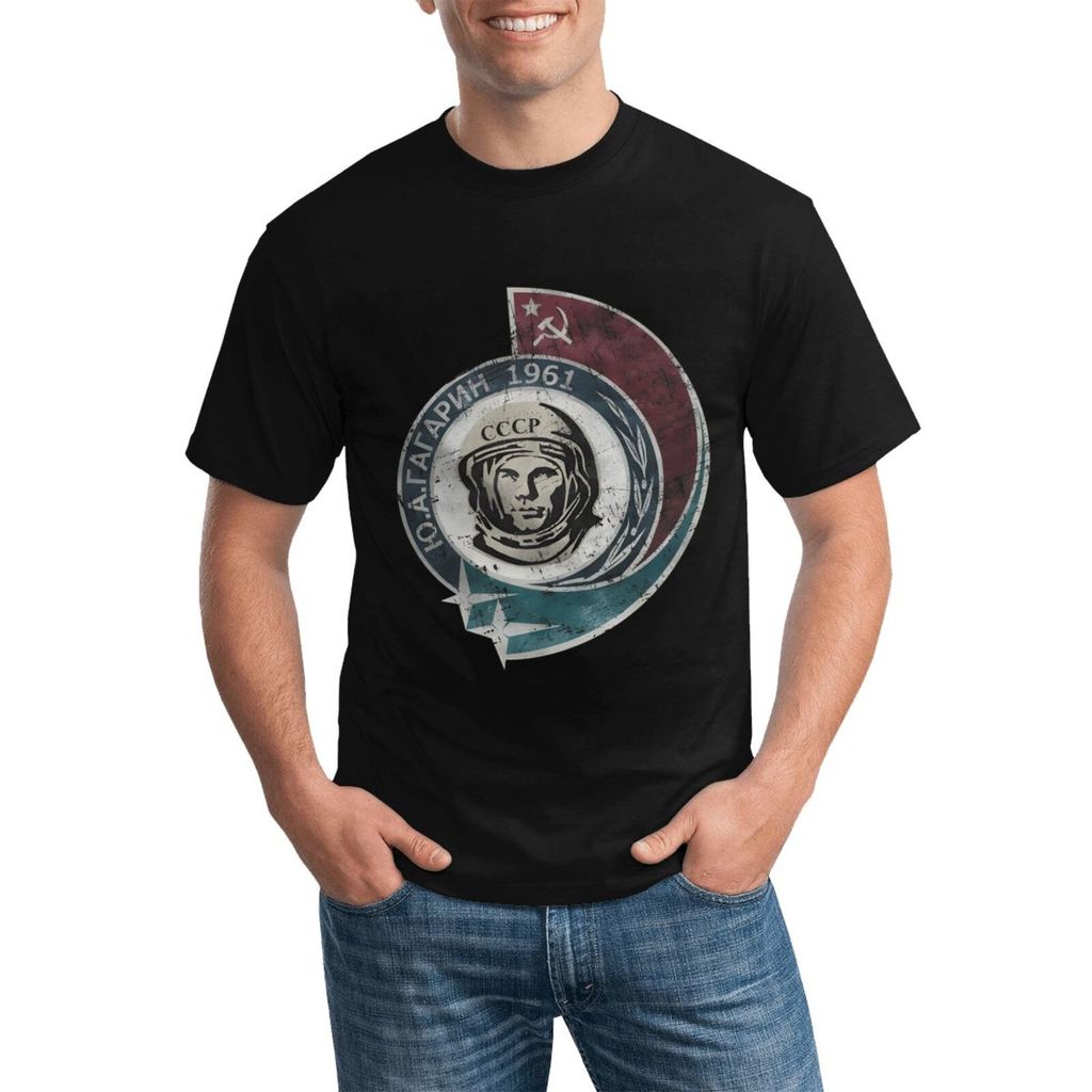Yuri Gagarin 1961 เสื้อยืดคอกลมแฟชั่นแบบกําหนดเองเหมาะสําหรับการออกนอกบ้านแบบสบาย ๆ