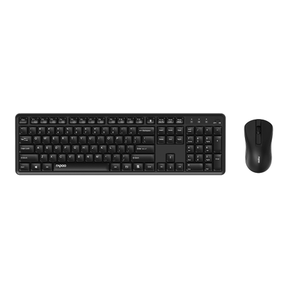 KEYBOARD & MOUSE (คีย์บอร์ดและเมาส์ไร้สาย) RAPOO X2100-BK (BLACK) )