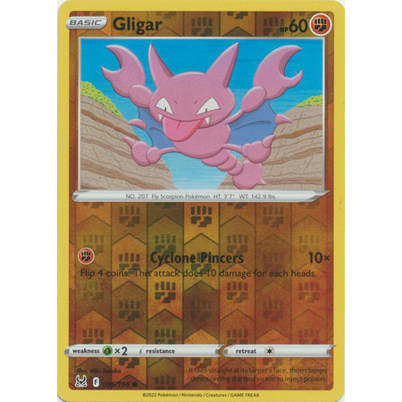 การ์ดโปเกมอน Gligar - 095/196 - Common Reverse Holo