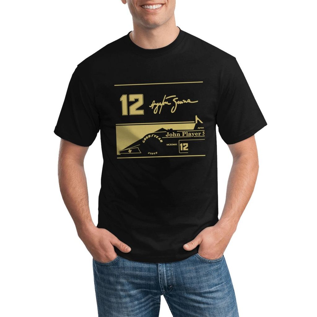 Ayrton Senna 12 เสื้อยืดคอกลมแบบกําหนดเองน้ําหนักเบาและมีสไตล์