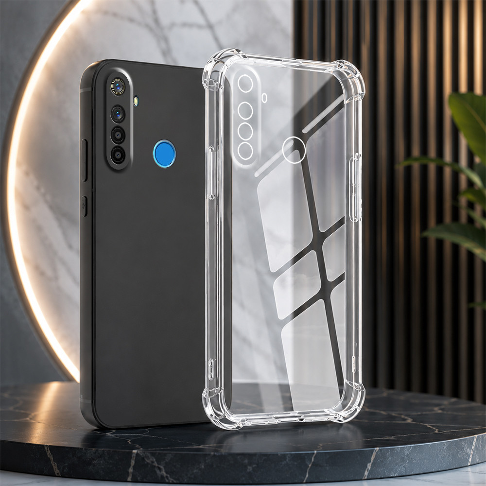 Realme 5 / 5i / 5 Pro / C3 เคส tpu สีดํา vs โปร่งใสยืดหยุ่นเพื่อจํากัดการตก