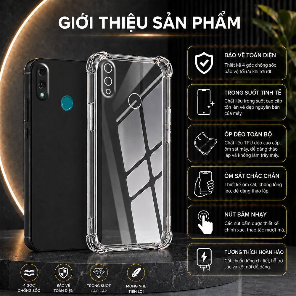 เคส Huawei Y9 2019 / Y9 Prime 2019 กันกระแทก ยืดหยุ่น tpu สีดําพื้นฐาน ปกป้องอุปกรณ์