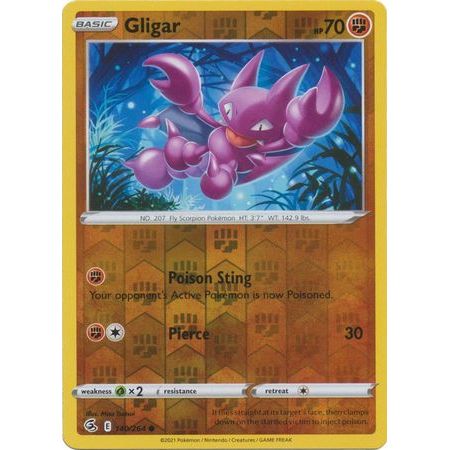 การ์ดโปเกมอน Gligar - 140/264 - Common Reverse Holo