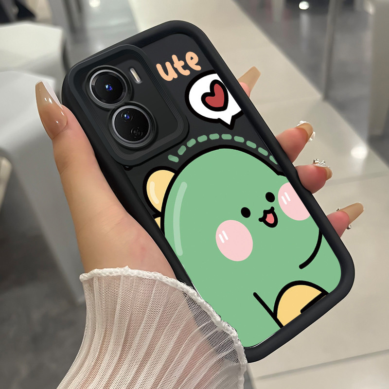 เคสสำหรับ VIVO Y16 Y35 5G Y56 5G เคสโทรศัพท์ไดโนเสาร์ยูนิคอร์นสามสีซิลิโคนกันกระแทก