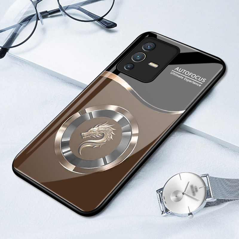 เคสสำหรับ VIVO V23 5G V23i 5G V23E 4G V23E 5G Y75 เคสโทรศัพท์มังกรเปลือกแก้วกันกระแทก