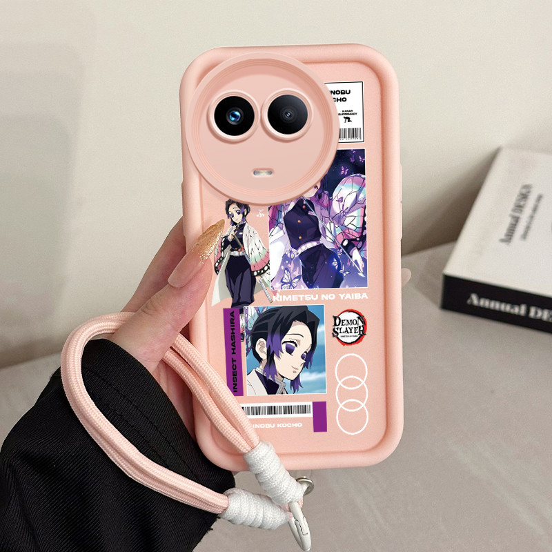 เคสสำหรับ Realme 11 4G 11 5G 11X 5G C67 5G V50s 5G Narzo 60X 5G เคสโทรศัพท์ตัวละครอนิเมะสายคล้องสามสีซิลิโคนกันกระแทก ราคา ถูกที่สุด ดีลบีเคเค แกลเลอรีภาพที่ 3