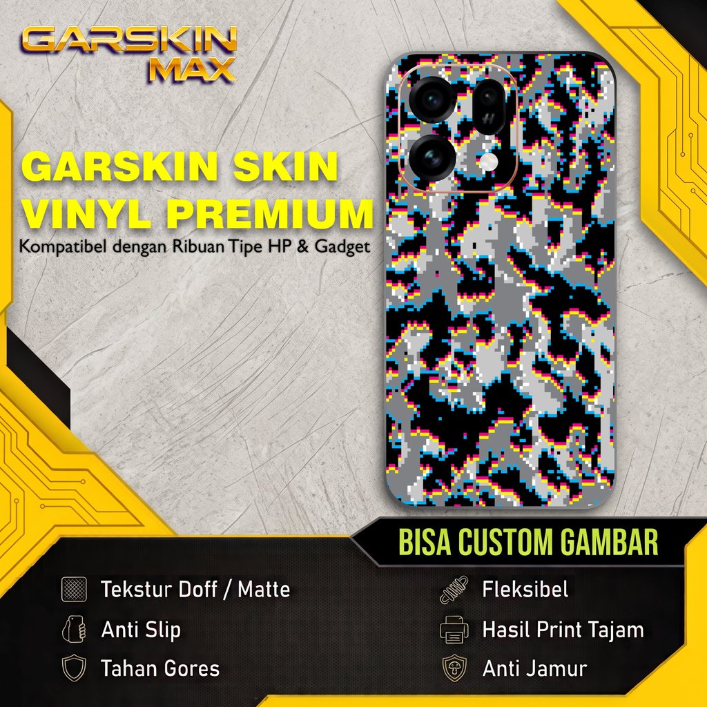 Garskin OPPO Find X9s Fullbody - ซื้อ 1 แถม 2 - glitch camo - Skin case protector ไวนิล