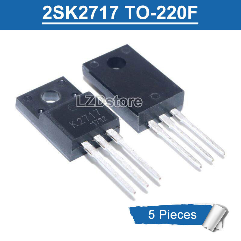 5pcs K2717 TO220F 2SK2717 TO-220F N-channel 5A/900V MOSFET ทรานซิสเตอร์ใหม่ IC