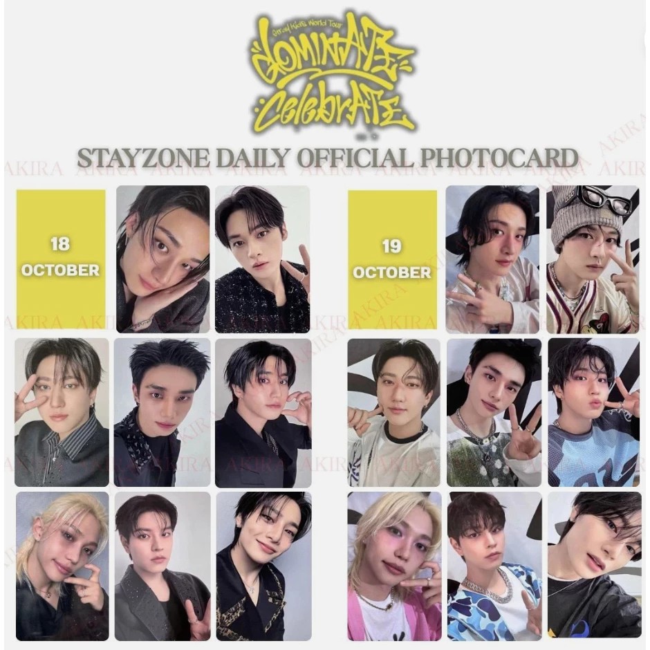 STRAY KIDS SKZ dominATE cerebrATE STAYZONE DAILY PHOTOCARD 18 19 OCTOBER SEOUL