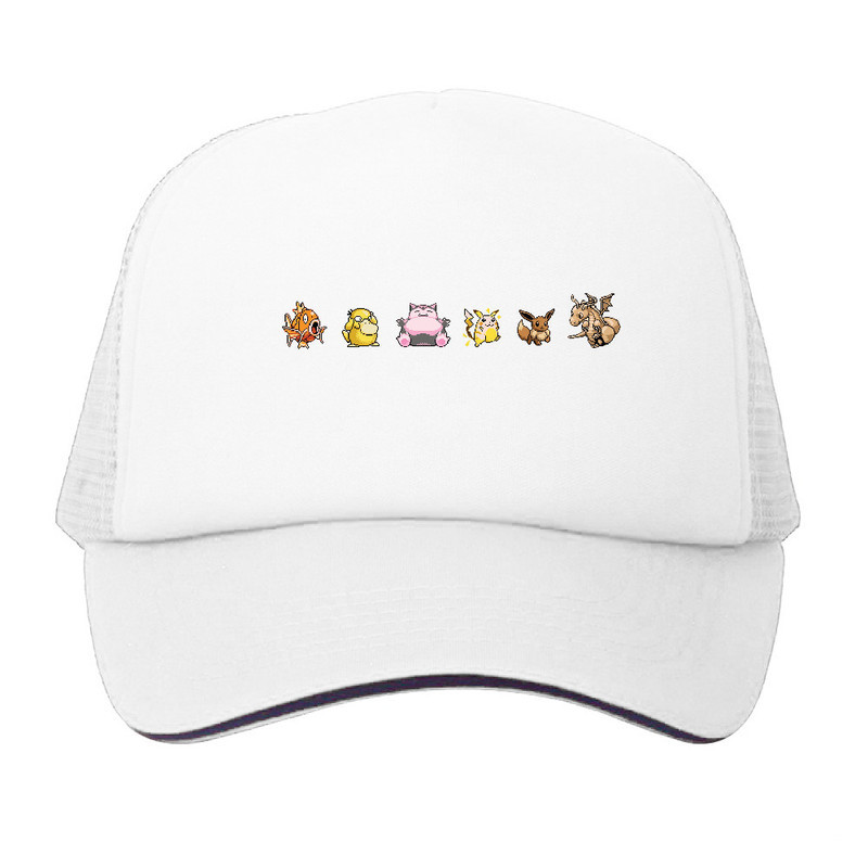 UT Pokemon Pixel Art Magikarp Psyduck Snorlax Pikachu Eevee Dragonite Trucker Hat
