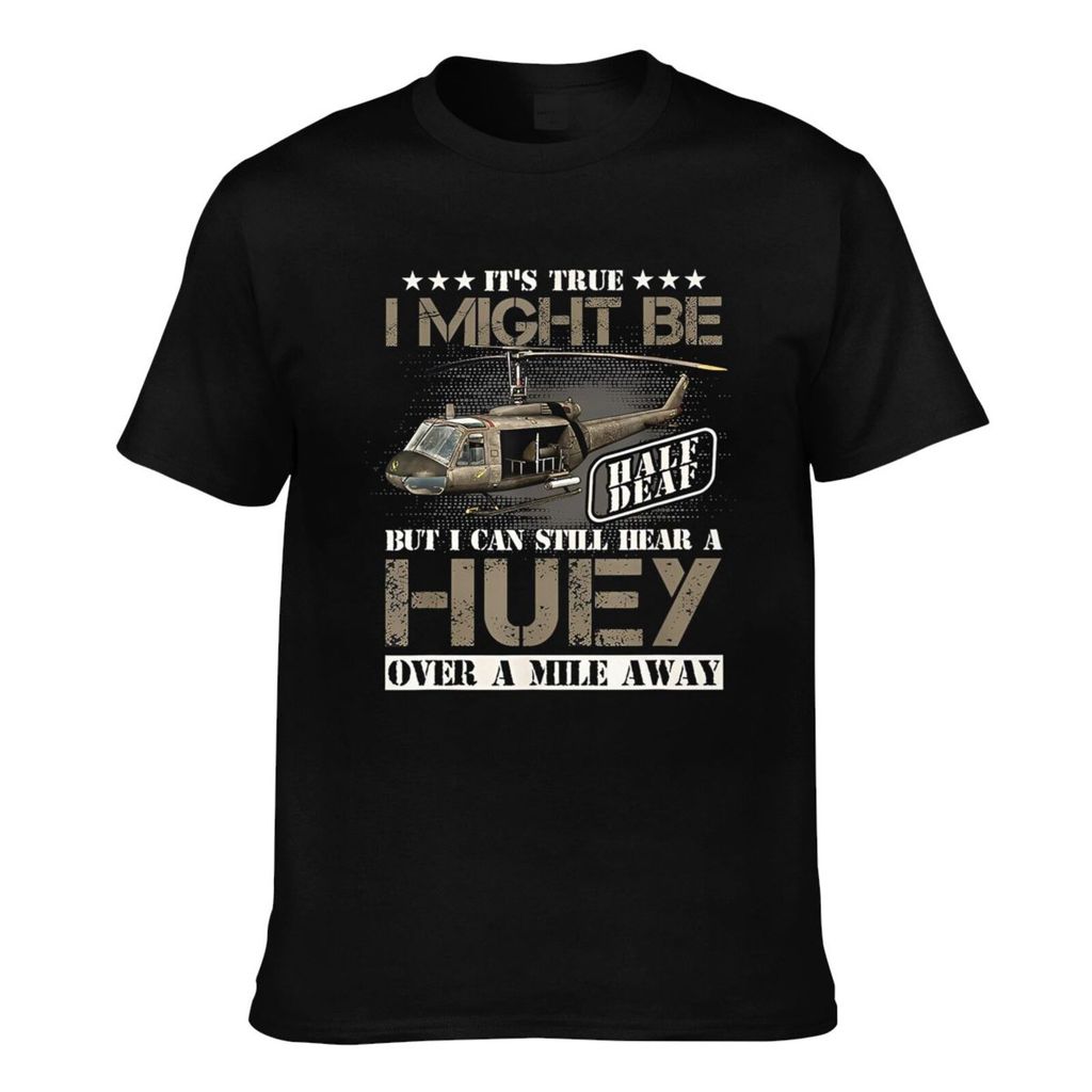 แฟชั่นพิมพ์ Tema Uh1 Huey เฮลิคอปเตอร์สําหรับเวียดนาม Veterans Casual Mens Tee