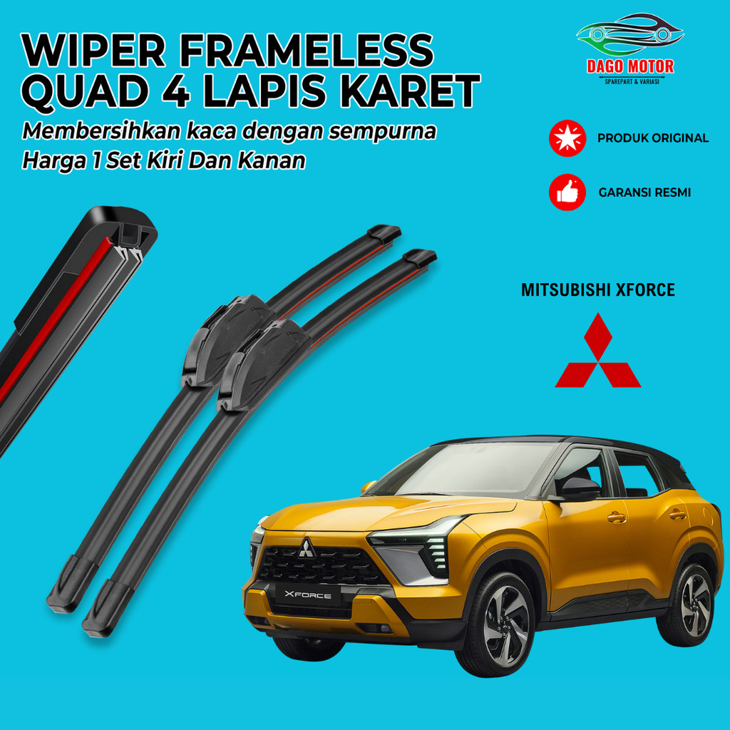 Mitsubishi XForce Quad 4 ชั้นใบปัดน้ําฝนยางกระจกรถยนต์ทําความสะอาด 1 ชุดซ้ายและขวา
