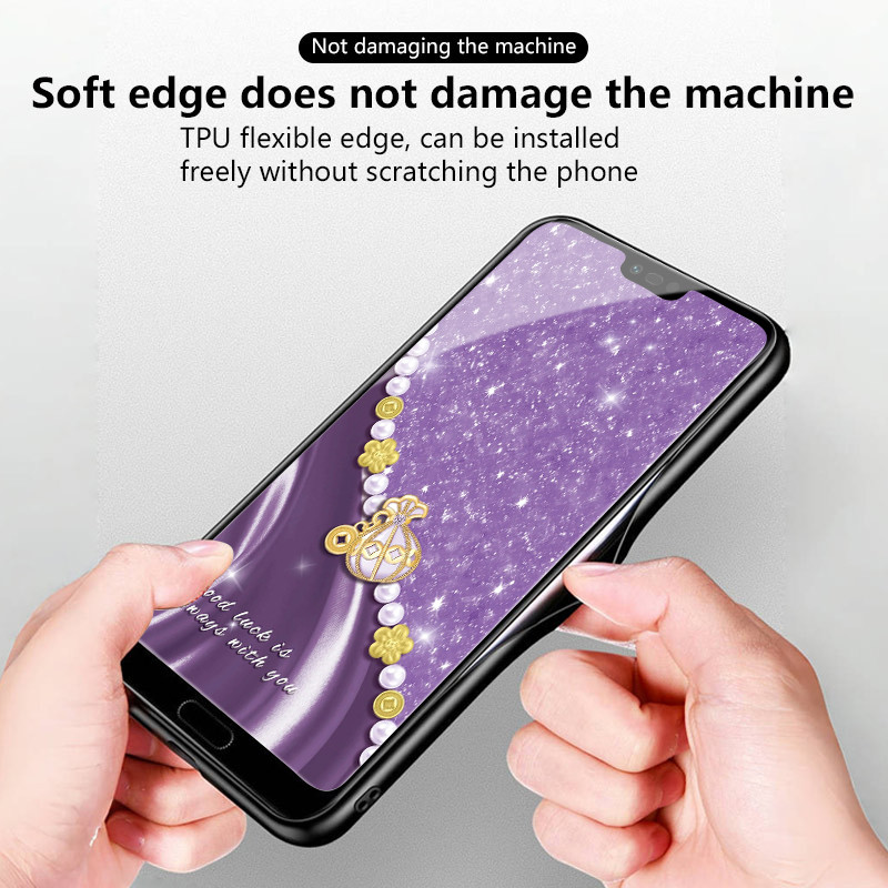 เคสสำหรับ Samsung A7 2018 เคสโทรศัพท์กระเป๋าเงินเปลือกแก้วกันกระแทก - รูปที่ 6