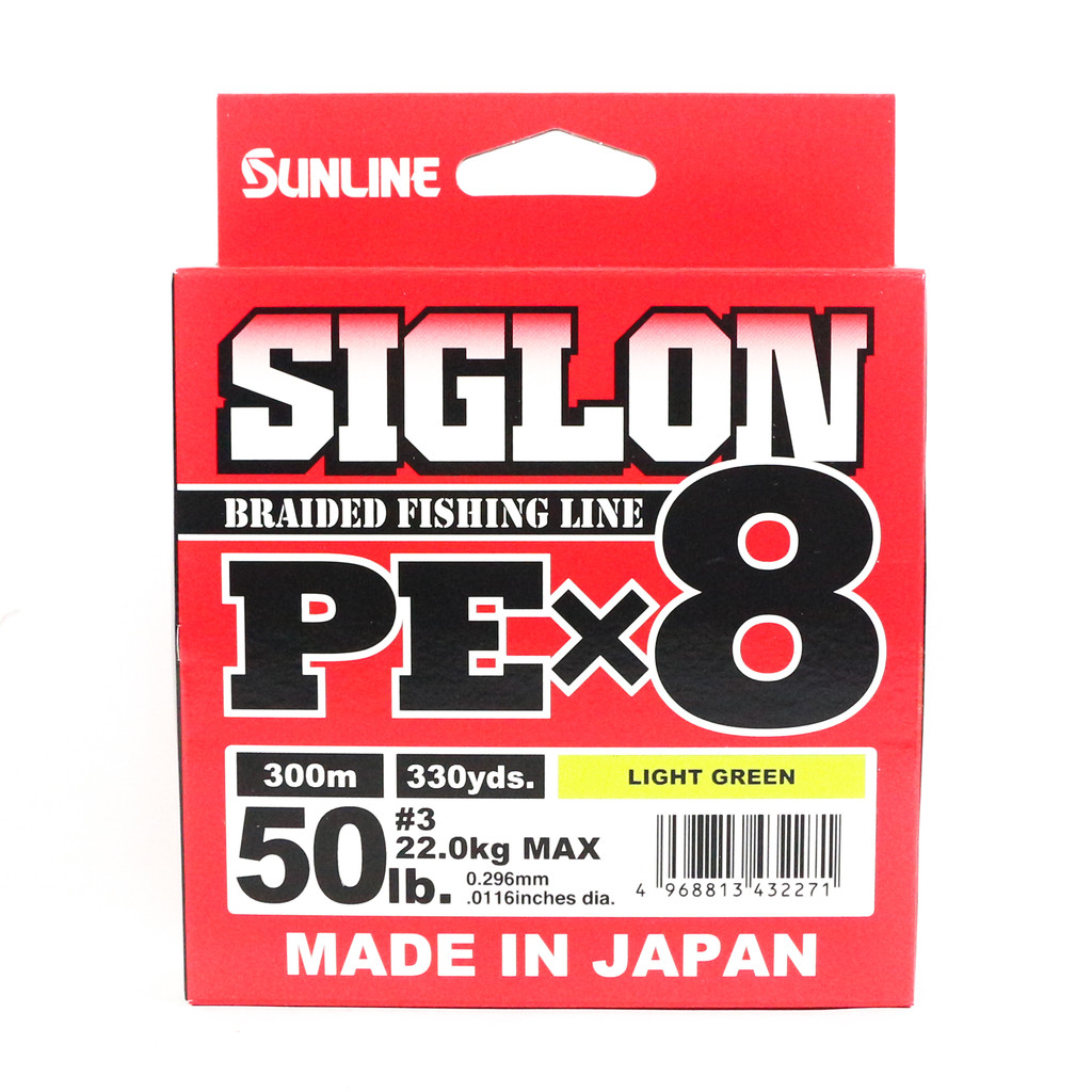 Sunline PE Line X8 Siglon 300M PE 3 50LB สีเขียวมะนาว (2271)