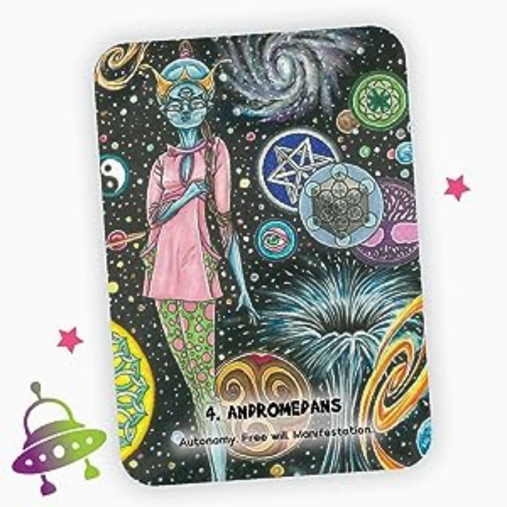 11*6.5 ซม. Mystic Martian Oracle: การ์ดสีเต็ม 40 ใบ
