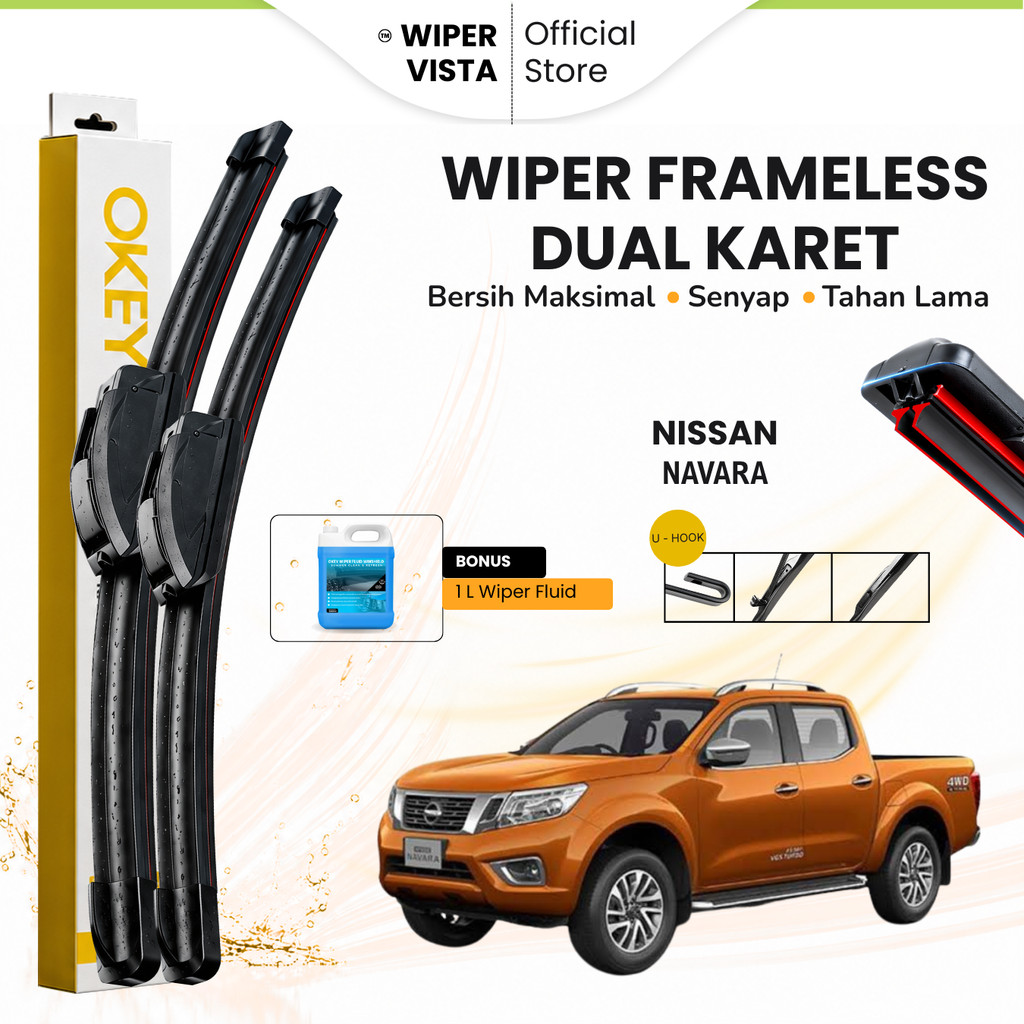 ที่ปัดน้ําฝนกระจกรถยนต์ Nissan Navara Dual Free Fluid