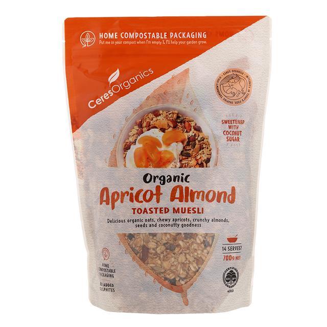 👒 ออร์แกนิคมูสลี่แอปริคอทอัลมอนด์โทสเต็ด 700กรัม 🎡 SKU 9415748003243 🛶 Organic Muesli Apricot Almond