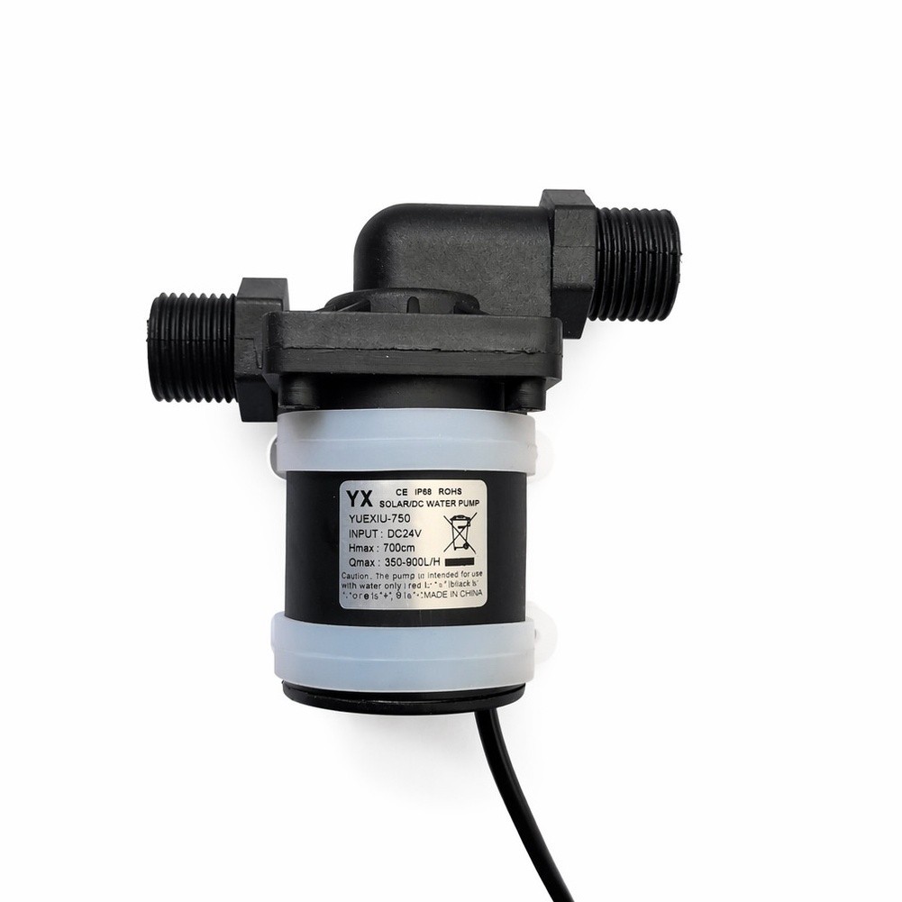 812V 24V DC ปั๊มน้ําแบบไม่มีแปรง 750L H Flow 7m หัว 4 จุดด้ายสําหรับถังปลา