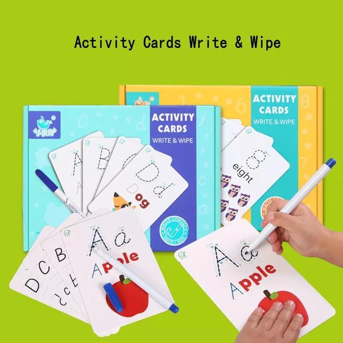 ของเล่นเพื่อการศึกษาสําหรับเด็ก แฟลชการ์ด การ์ด ACTIVITY - ACTIVITY CARD เขียนและเช็ด