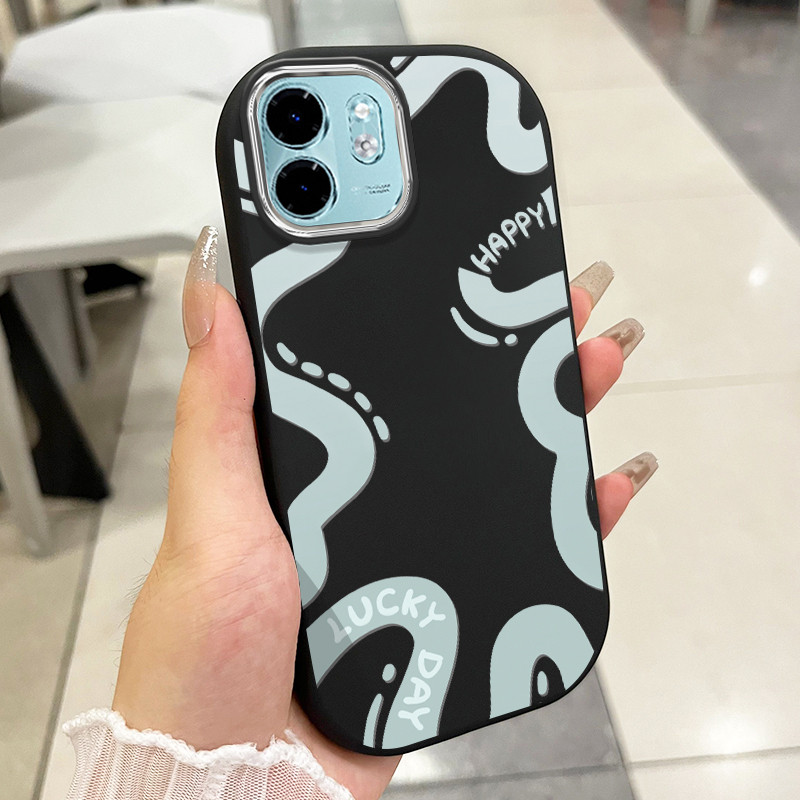 เคสสำหรับ Infinix Smart 9 Smart 9 HD Hot 50i เคสโทรศัพท์เส้นที่ไม่เป็นระเบียบกันกระแทกกลมและอ้วน