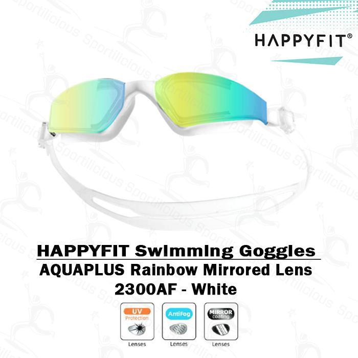 Original Happyfit AQUAPLUS 2300RG แว่นตาว่ายน้ําสําหรับผู้ใหญ่กระจกสีขาว